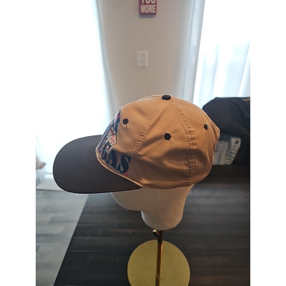 Vintage Mens Beige Las Vegas Travel Snapback Adjustable Twill Cap - Picture 5 of 12